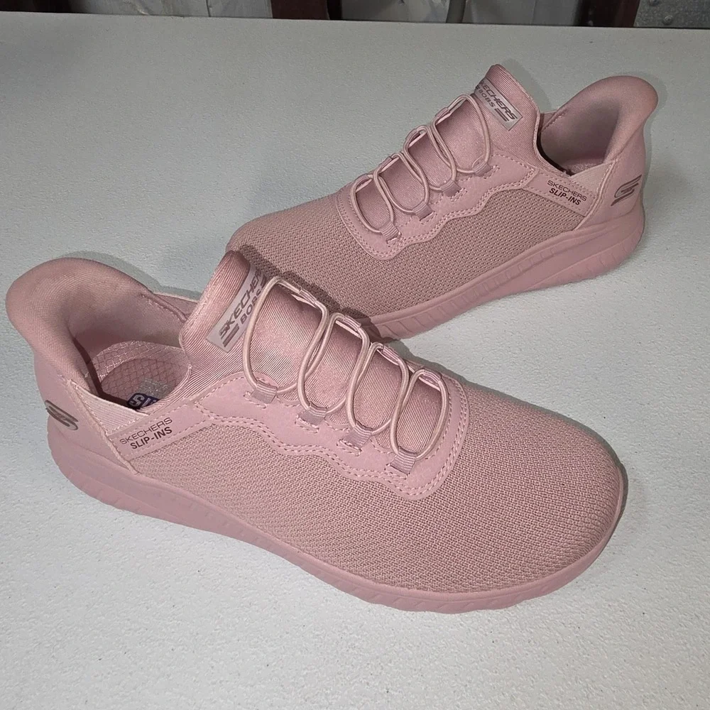 Skechers BOBS Slip-ins Shoes Women 7.5 Pink Memory Foam Walk SN 117500 Comfort